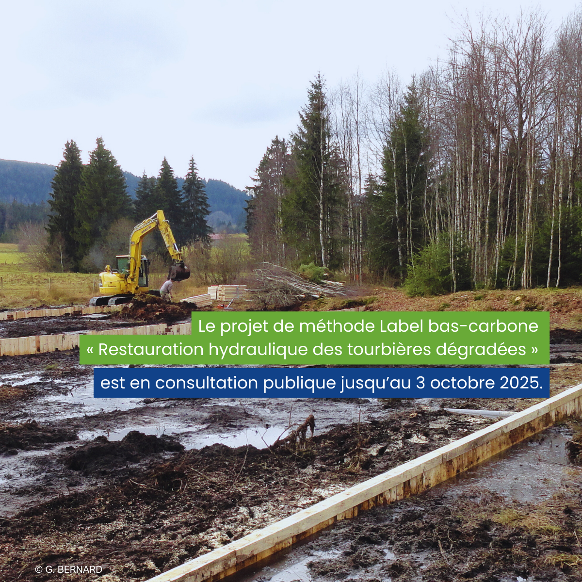 Le projet de méthode Label bas-carbone « Restauration hydraulique des tourbières dégradées » est en consultation publique
